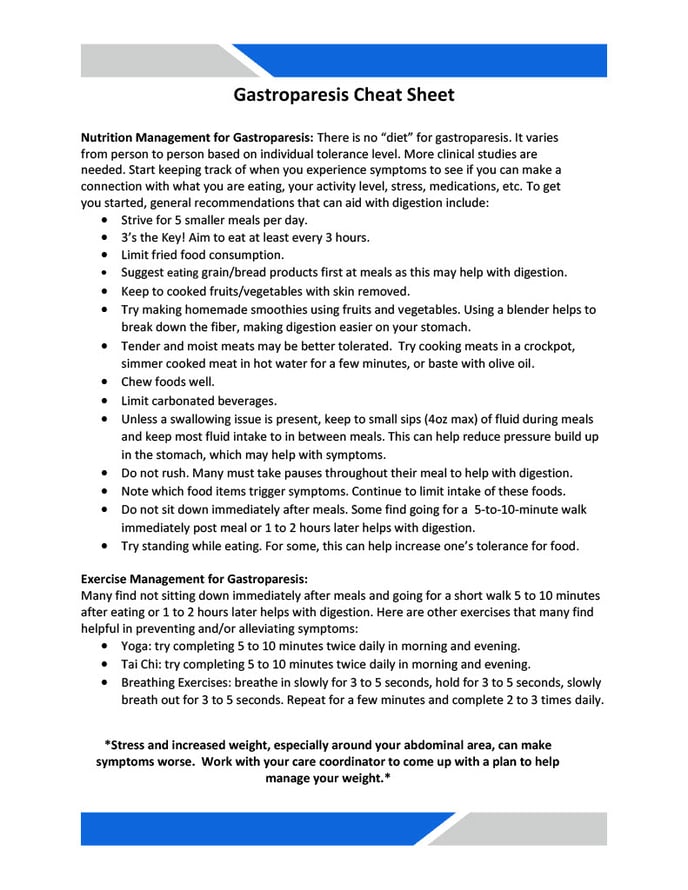 Gastroparesis Cheat Sheet